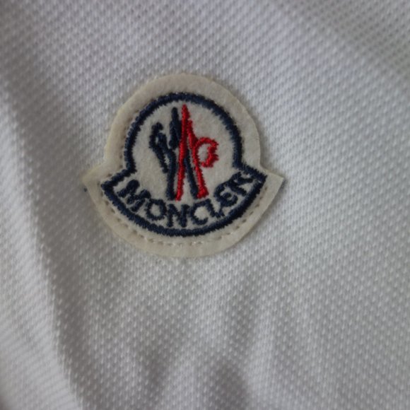 Moncler White 100% Cotton Polo Size L - Picture 3 of 13